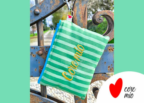 party bag fantasy righe verdi su verde